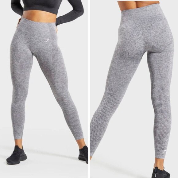Gymshark Pants - Gymshark Vital Seamless Leggings in Heathered Grey, Size M